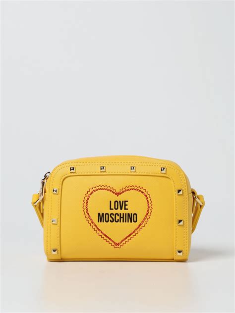 Love Moschino Bag In Synthetic Leather With Logo Yellow Love