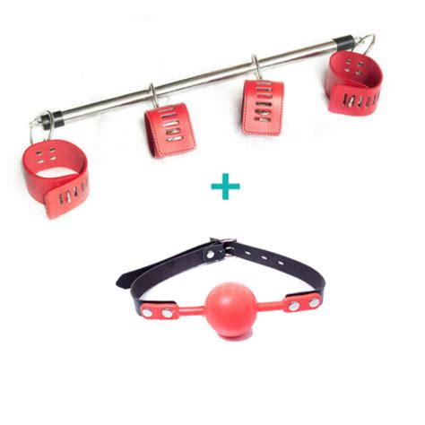 Open Leg Spreader Bar With Hand Ankle Cuffs Strap On Mouth Ball Gag Sex