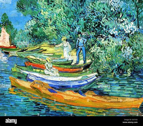 Vincent Van Gogh Rowing Boats On The Banks Of The Oise 1890 Post