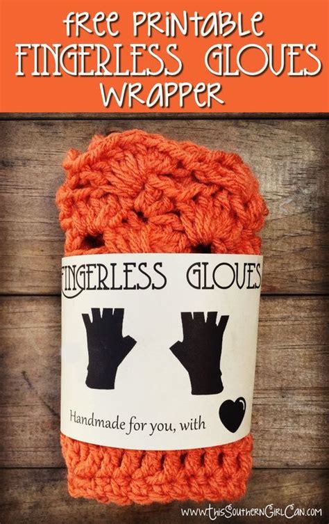 These fingerless mittens make perfect texting gloves. Free printable fingerless gloves wrapper!: | Crochet labels, Fingerless gloves crochet pattern ...