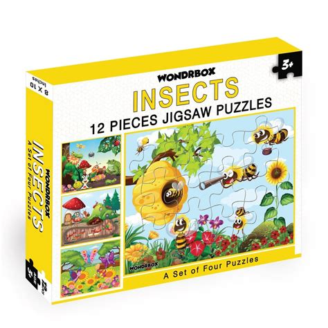 Cardboard Box Multicolor Wondrbox Insect Jigsaw Puzzle For