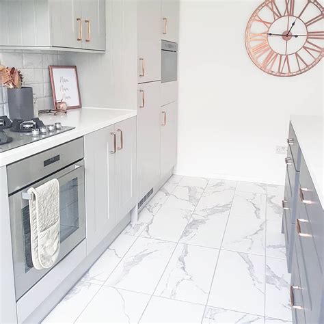 Grey Kitchen With Marble Floor Tiles Grey Marble Kitchen Grey Floor