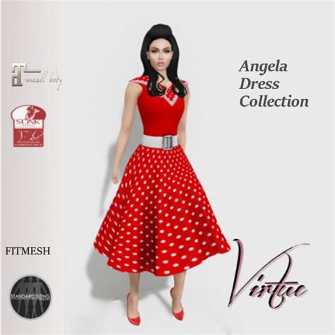 Second Life Marketplace Virtue Angela Dress Red Dot