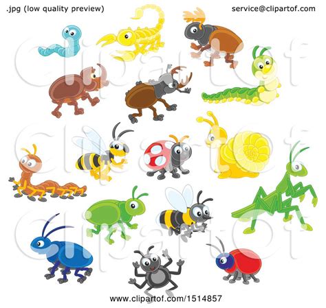 Clipart Of Cute Bugs Royalty Free Vector Illustration By