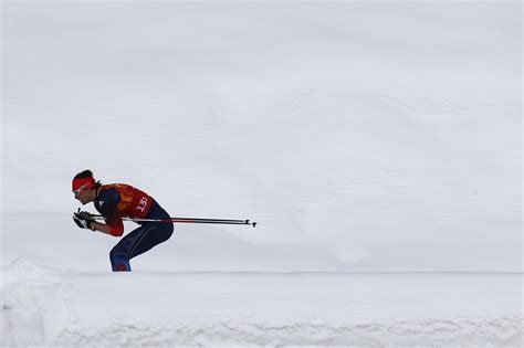 Russias Vylegzhanin Skis During Mens Cross Country Team Sprint