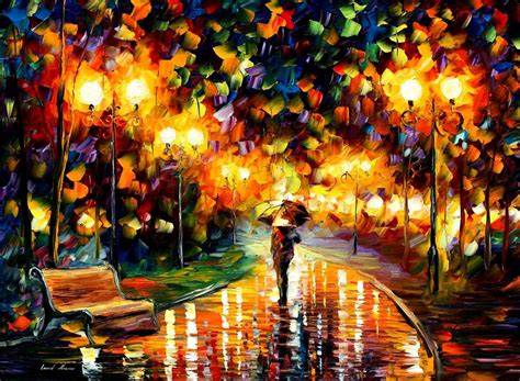 Touch Of The Rain — Palette Knife Oil Painting On Canvas By Leonid