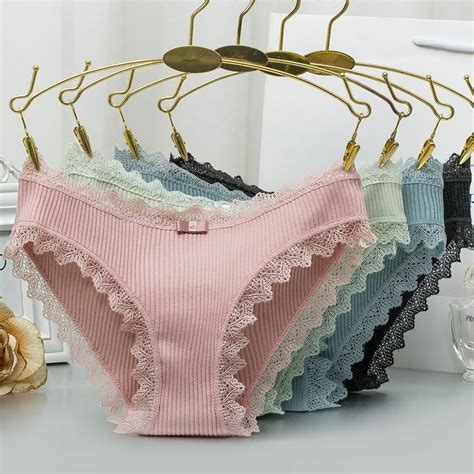 Sexy Lace Panties Womens Cotton Underwear Seamless Cute Bow Girls