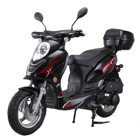 The market for them isn't massive and you might struggle to find a gas powered scooter going in your local area but they do. Vitacci Challenger 50cc Scooter