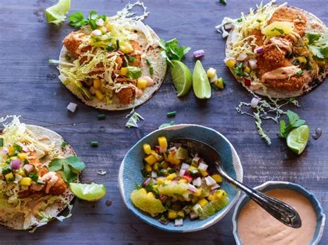 But we find using two cabbage varieties makes things more complicated, so we like using just red cabbage here. fish tacos bobby flay