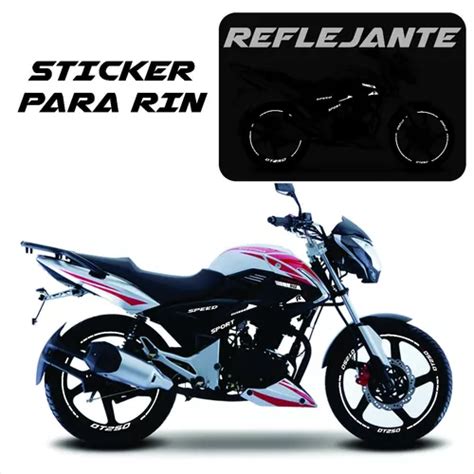 Sticker Reflejantes Para Rines Moto Italika Dt250 Sport Cuotas Sin
