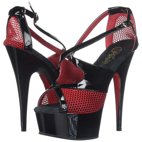 red 15 cm pleaser delight 652 womens high heel sandals