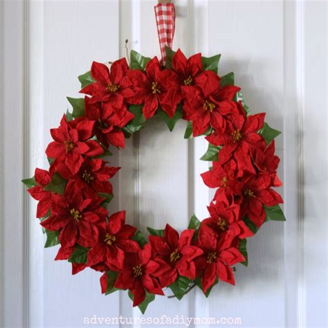 How To Make A Christmas Poinsettia Wreath Adventures Of A Diy Mom