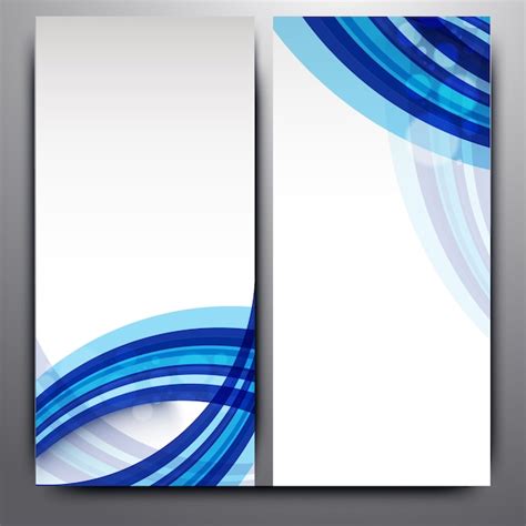 Banner Con Diseño Azul Y Blanco Vector Premium