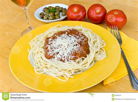 Spaghetti Bolognese with Parmesan Cheese Stock Photo - Image of kitchen ...