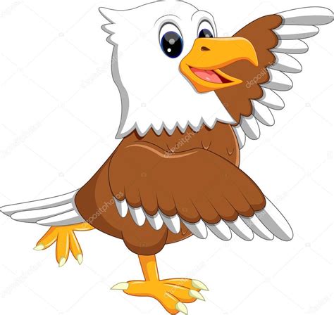 Illustration Of Cute Eagle Cartoon — Stock Vector