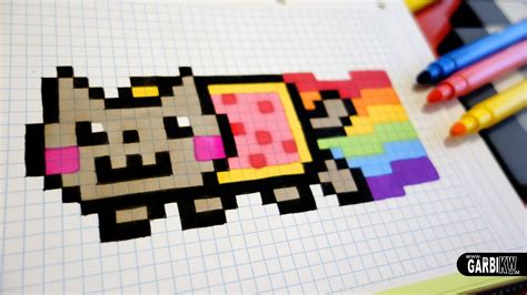 Handmade Pixel Art How To Draw A Nyan Cat Pixelart Pixel Art