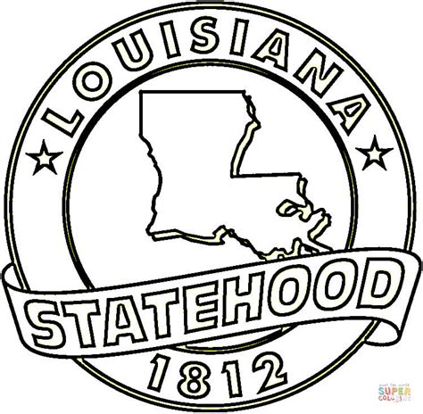 State Of Louisiana Coloring Page Free Printable Coloring