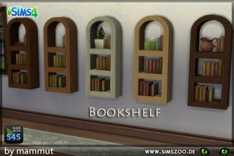 Blackys Sims 4 Zoo Ancient Bookcase Wood By Mammut • Sims 4 Downloads