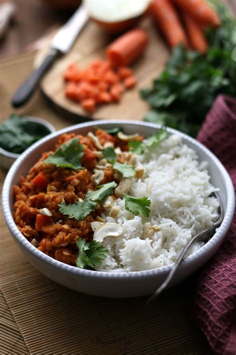 Dahl aux lait de coco lentilles corail et carotte
