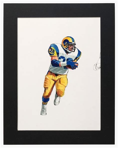 Vintage Nfl Watercolor Painting Los Angeles Rams Team Sports Etsy