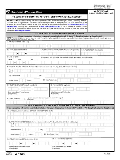 2020 Va Form 20 10206 Fill Online Printable Fillable Blank Pdffiller