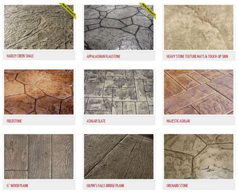 Stamped concrete is a process that resembles natural building products with great detail. Stamped Concrete Patterns - Stamp Examples