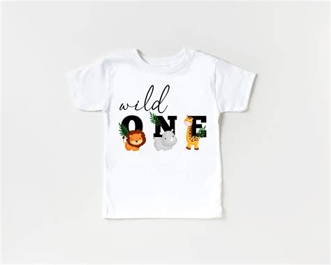 Wild One Toddler Shirt First Birthday Jungle Themed T Shirt Etsy