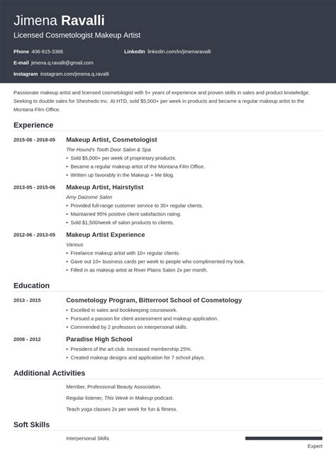 Makeup Artist Resume Sample For 2023 Guide And Examples