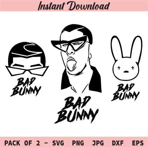 Download Bad Bunny SVG, El Conejo Malo SVG, PNG, JPG, DXF - Buy Svg ...