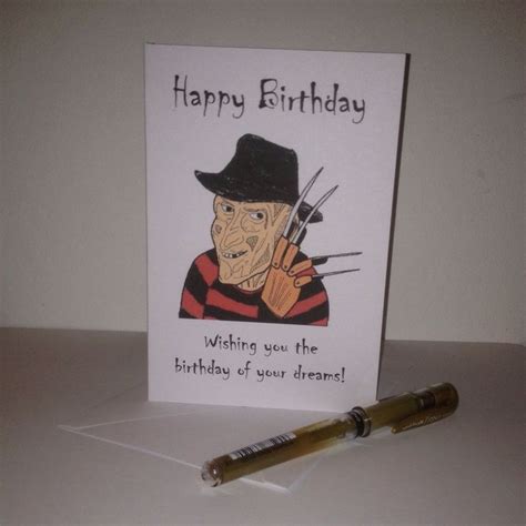 Freddy Krueger Nightmare On Elm Street Greetings Card Funny Geeky