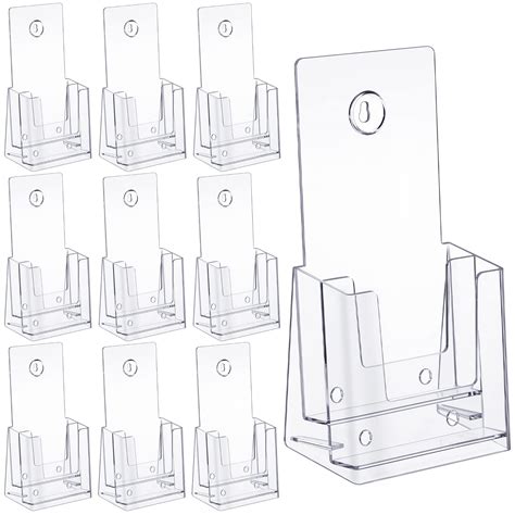buy 10 pieces clear acrylic brochure holders 4 x 8 inches 2 tier plastic literature holder