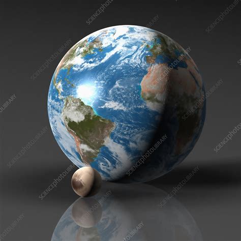 Earth Compared To Pluto Stock Image C0457087 Science Photo Library