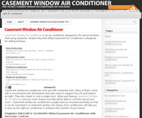 We cover product reviews, an overview of installation, and alternatives to these units. Casementwindowairconditioner.org: Casement Window Air ...