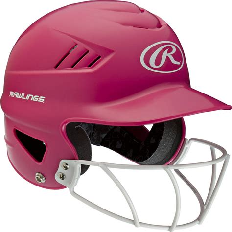 Rawlings Coolflovapor Osfm Softball Batting Helmet With Face Guard Metallic Pink