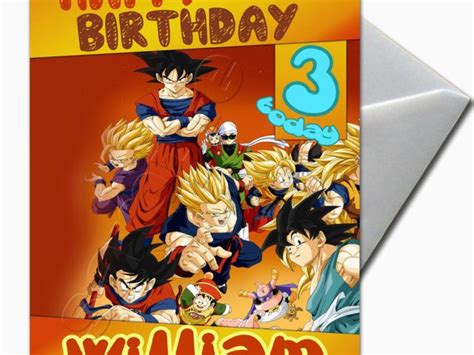 Dragon Ball Z Birthday Card Dragon Ball Personalised Birthday Card
