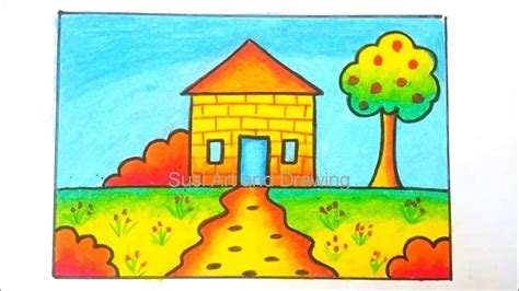 Gambar monas pola warna untuk tk. Menggambar Rumah mudah Untuk Anak TK dan Paud - YouTube di ...