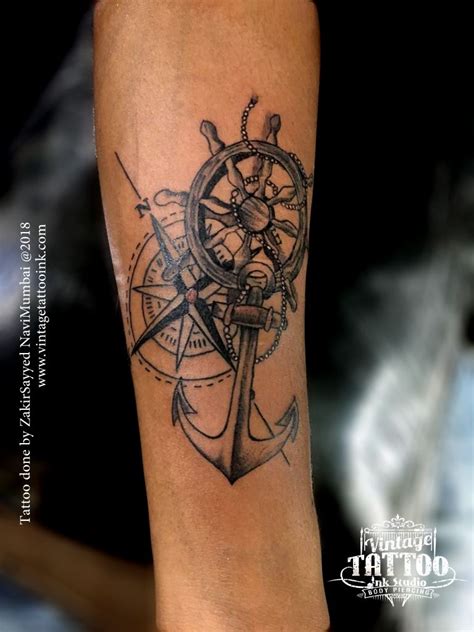 Anchor Tattoo Compass Tattoo Wheel Tattoo Forearm Tattoo Anchor