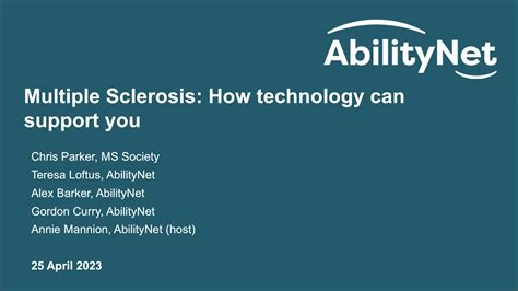 multiple sclerosis how technology can support you abilitynet webinar youtube