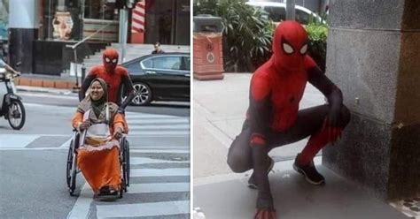 Msian Man 50 Dresses Up As Spider Man To Earn Extra Money For Sick