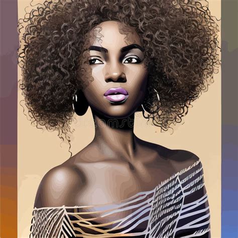 black afro african american girl woman lady vector illustration portrait stock vector