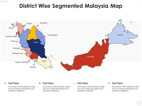 District Wise Segmented Malaysia Map Presentation Graphics