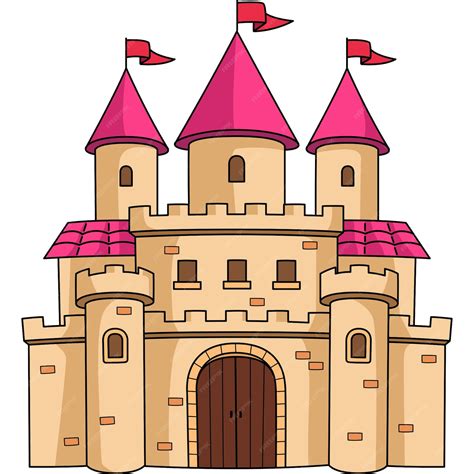Premium Vector Royal Castle Cartoon Colored Clipart Illustration