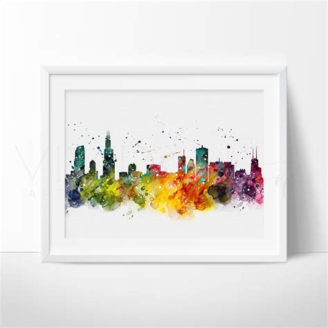 Chicago Skyline Watercolor At Getdrawings Free Download