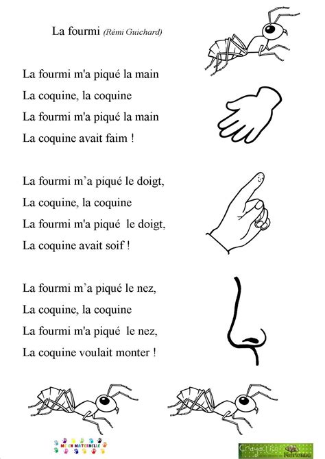 Chansonscomptines Page 2 Mc En Maternelle French Basics French