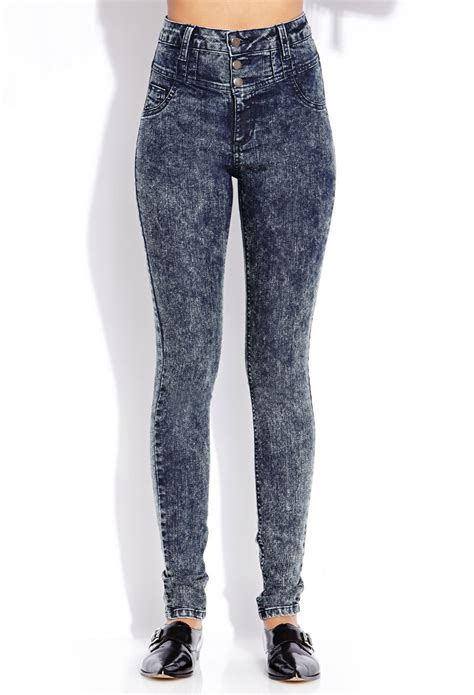 Forever 21 Musthave High Waisted Jeans in Blue | Lyst