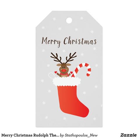 Merry Christmas Rudolph The Red Nosed Reindeer Gift Tags Zazzle