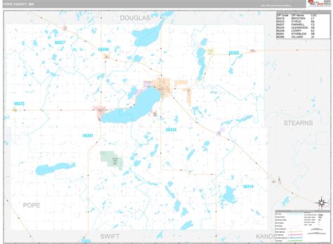 Pope County, MN Wall Map Premium Style by MarketMAPS - MapSales.com