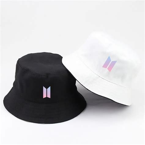 Jual Topi Bucket Hats Korean Bts Logo Purple Shopee Indonesia