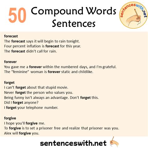 50 Compound Words Sentences Compound Nouns List And Examples Sentences