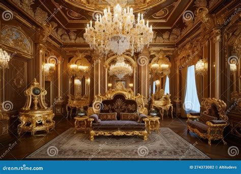 Lavish Throne With Intricate Carvings In An Opulent Castle Hall Royalty
